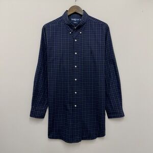 Ralph Lauren Blue Label Blake Plaid Long Sleeve Shirt Navy Green Yellow Size XL